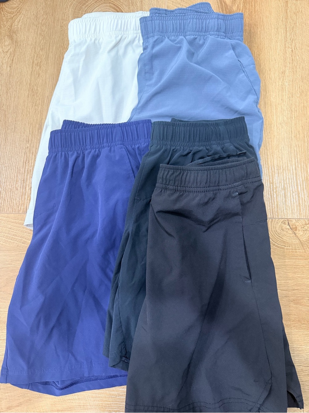 Kids Elastic-Waist Shorts Pack - Blue, cream, Navy, Black